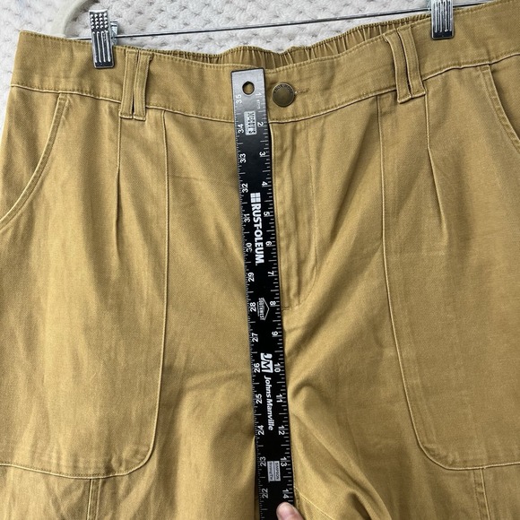 Knox Rose Cropped‎ Cargo Pants High Waist Casual Trousers Khaki XL - Picture 9 of 12